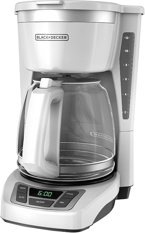 Photo 1 of Black+Decker CM1160W-1 CM1160W 12-Cup Programmable Coffeemaker, White/Stainless Steel
