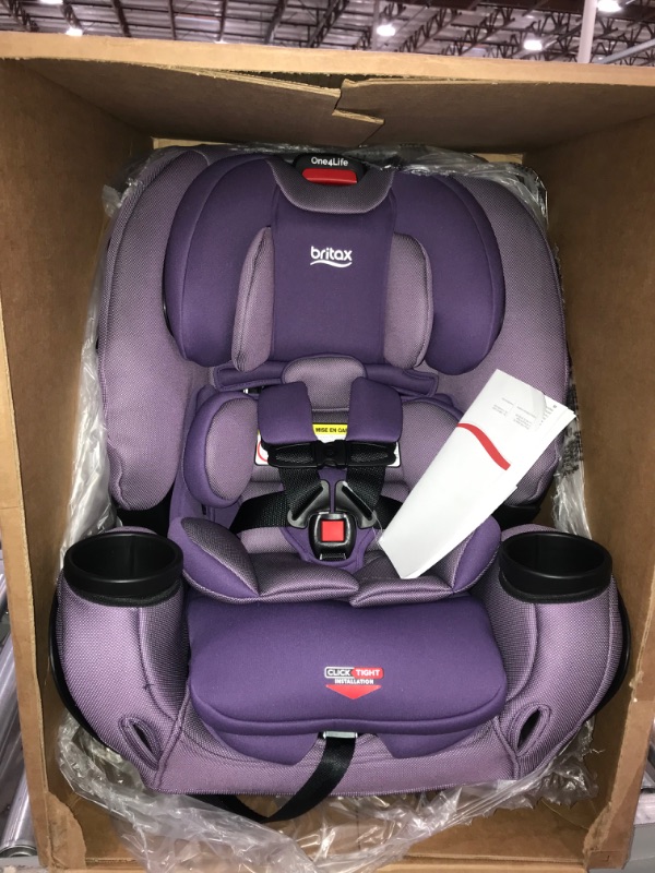 Photo 2 of Britax One4Life ClickTight All-in-One Car Seat – 10 Years of Use – Infant, Convertible, Booster – 5 to 120 Pounds - SafeWash Fabric, Plum
