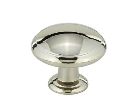 Photo 1 of 1-3/16 in. (30 mm) Polished Nickel Transitional Metal Cabinet Knob***SET OF 10***
