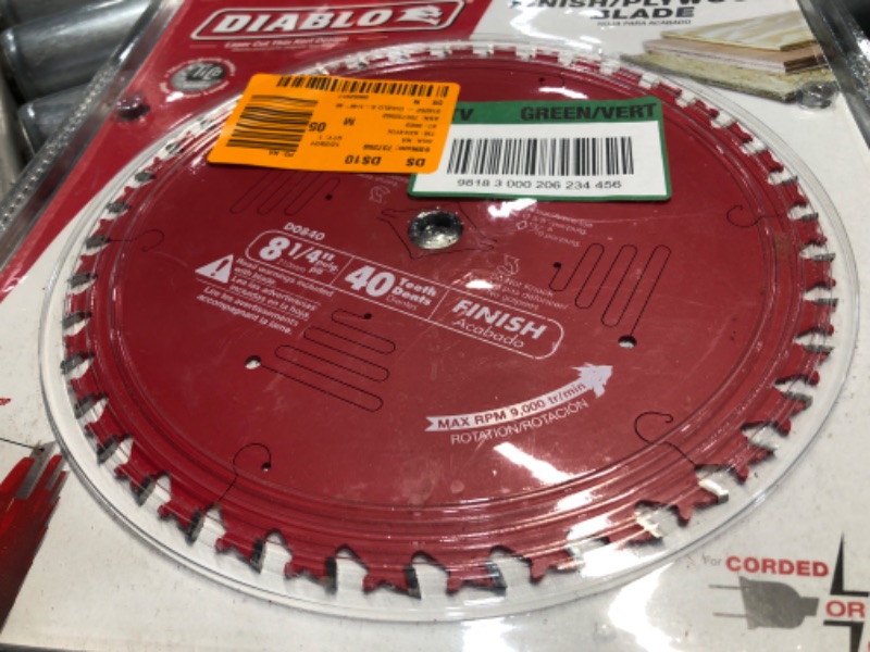 Photo 2 of DIABLO 8-1/4 in. x 40-Tooth Finish Circular Saw Blade