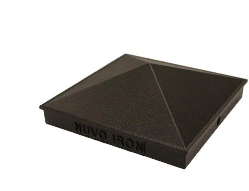 Photo 1 of 2pck- NUVO IRON 6 in. x 6 in. Black Pyramid Aluminum Post Cap