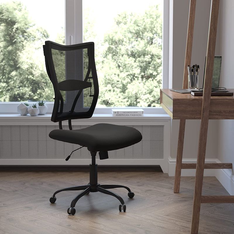 Photo 1 of Flash Furniture HERCULES Series Big & Tall 400 lb. Rated Black Mesh Executive Swivel Ergonomic Office Chair
