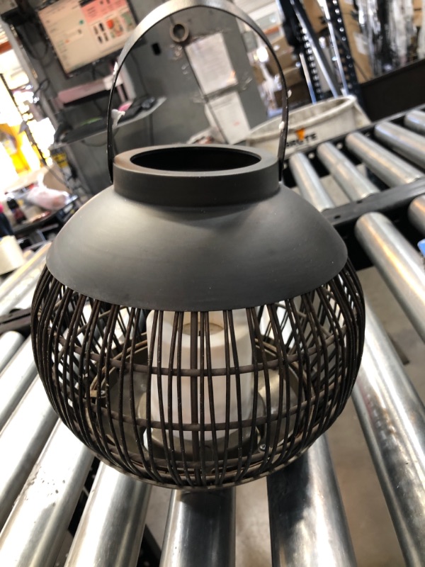 Photo 2 of 102399 11.5 X 11.5 X 11.7 in. LED Basket Lantern, Grey
