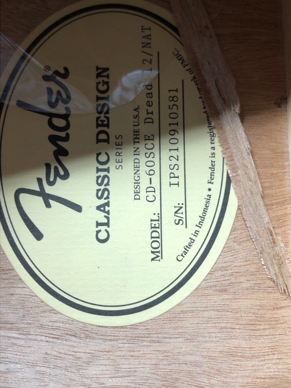 Photo 1 of DAMAGED**Fender CD-60SCE Dreadnought 12-String Acoustic-Electric Guitar Natural
