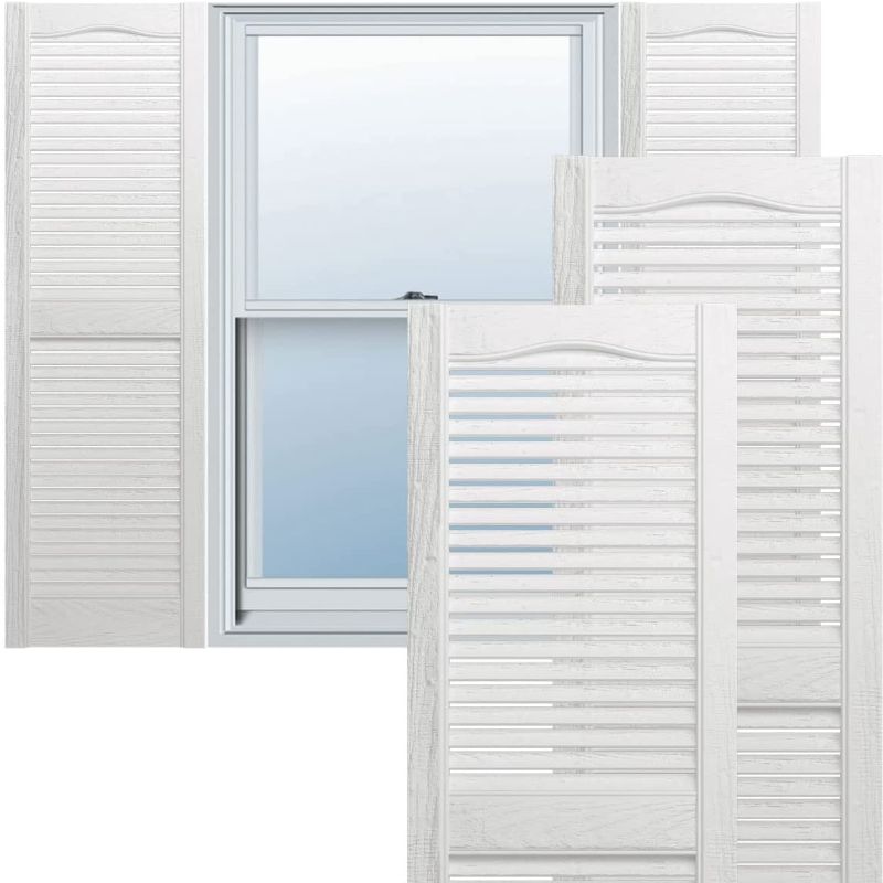 Photo 1 of 12"W x 36"H Builders Edge Shutters (Per Pair), 001 - White
