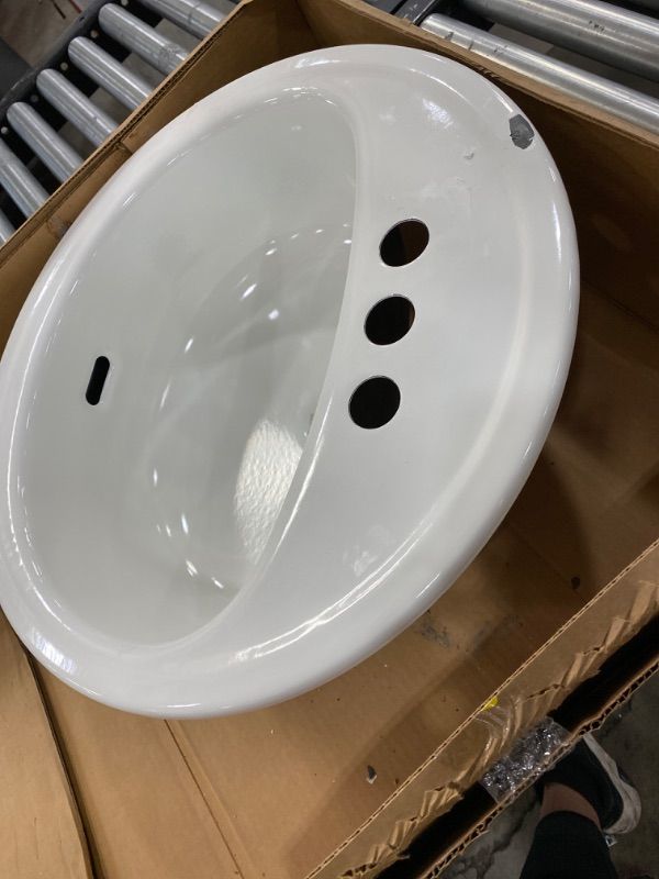 Photo 2 of Bootz Industries Laurel Round Drop-In Bathroom Sink in White