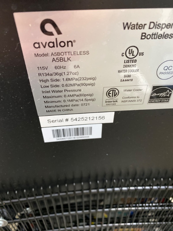 Photo 2 of ***PARTS ONLY*** Avalon A5 Self Cleaning Bottleless Water Cooler Dispenser, UL/NSF/Energy star, Stainless Steel, full size
