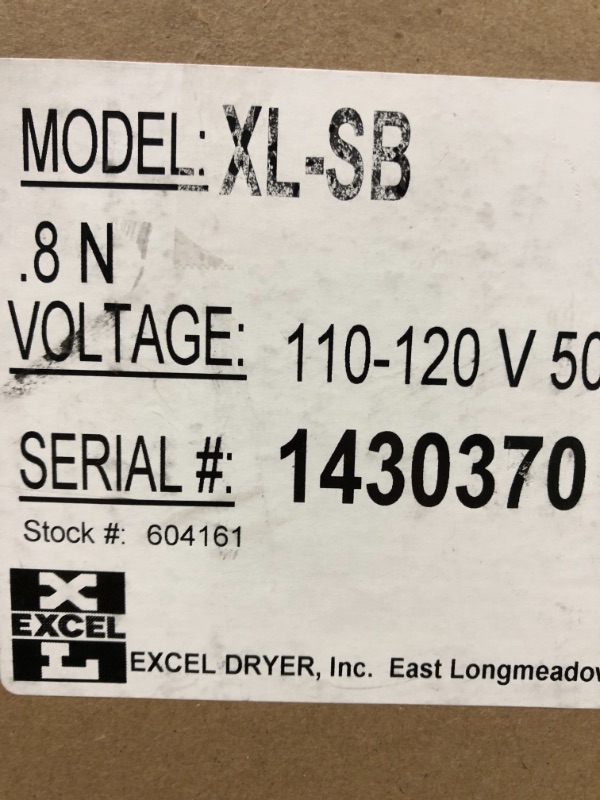 Photo 4 of USED**PARTS ONLY**UNABLE TO TEST**Excel Dryer XL-SB Xlerator Hand Dryer - Automatic - 8 Sec. Dry Time
