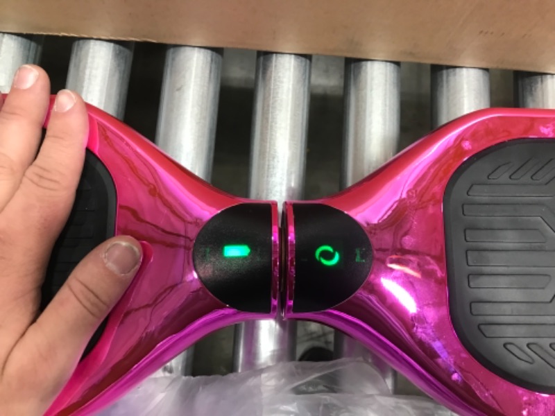 Photo 3 of Hoverboard for Kids Ages 6-12 Electric Self Balancing Scooter with Built in Bluetooth Speaker 6.5" Wheels LED Lights Hover Board Safety Certified (Chrome Pink)