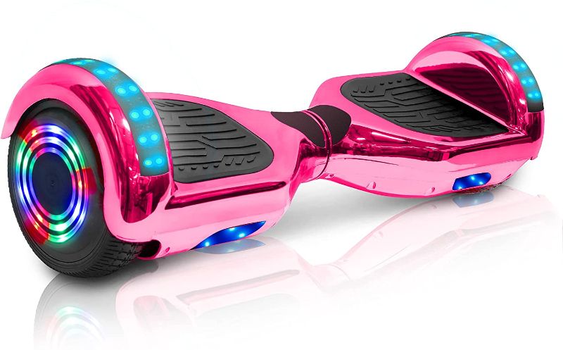 Photo 1 of Hoverboard for Kids Ages 6-12 Electric Self Balancing Scooter with Built in Bluetooth Speaker 6.5" Wheels LED Lights Hover Board Safety Certified (Chrome Pink)