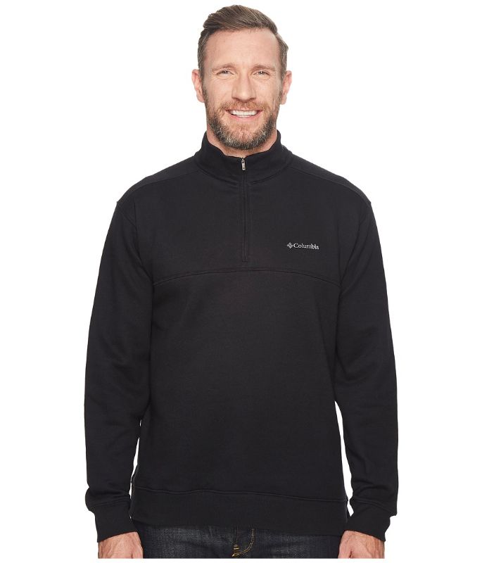 Photo 1 of Columbia Men's Hart Mountain II Half Zip (Size 1X) Black, Cotton,Polyester
