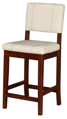 Photo 1 of ***OPEN BOX***
Linon Milano Counter Stool, 18”W x 19”Dx 38”H, Medium Cream/Dark Walnut
