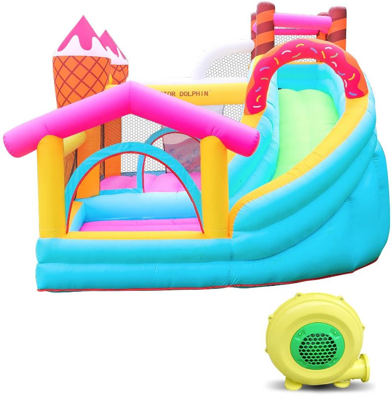 Photo 1 of AirMyFun Inflatable Bounce House,Jumping Bouncer with Air Blower,Splash Pool to Play,Kids Slide Park for Outdoor Playing with Carry Bag
