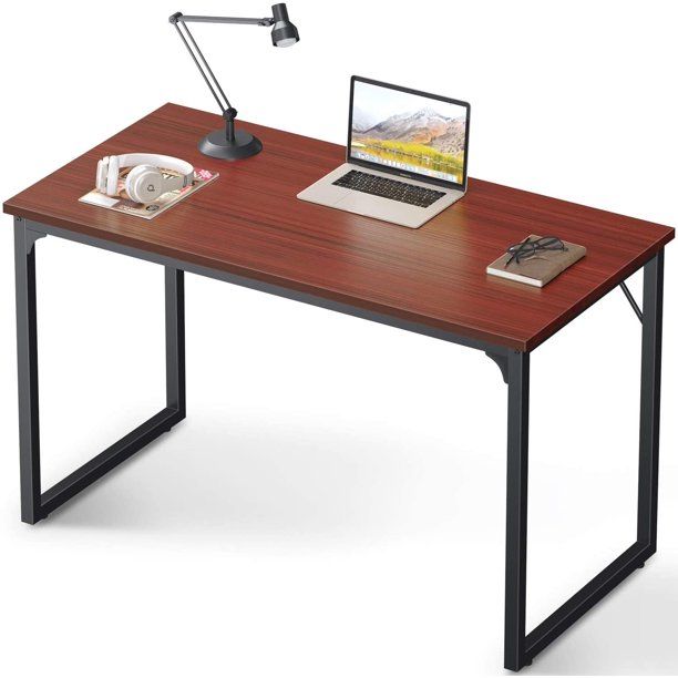 Photo 1 of Coleshome Computer Desk 47", Modern Simple Style Desk for Home Office, Sturdy Writing Desk,Teak
