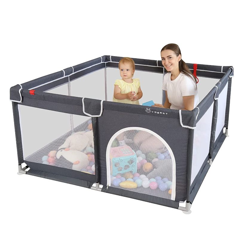 Photo 1 of **similar to stock photo**  YOBEST Baby Playpen, Small Playpen for Toddlers, Indoor & Outdoor Kids Activity Center with Gate, Sturdy Safety Baby Play Yard Fence, Baby Fence Play Area for Babies, Toddler, Infants
