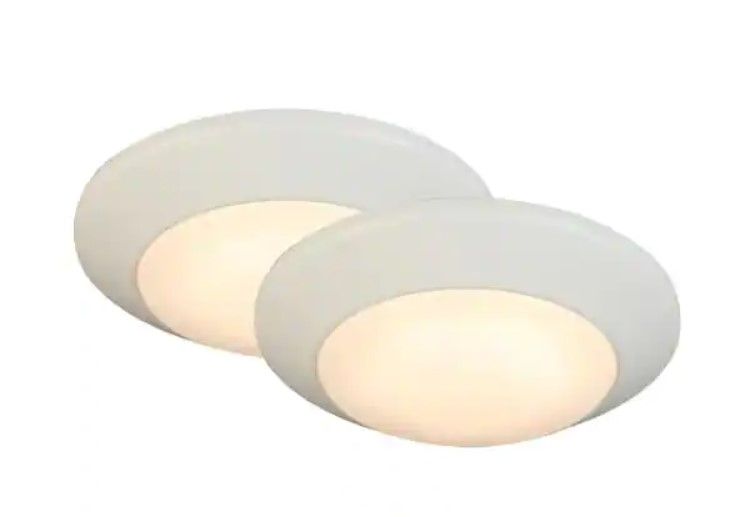 Photo 1 of 
Commercial Electric
7 in. White LED Flush Mount (2-Pack)