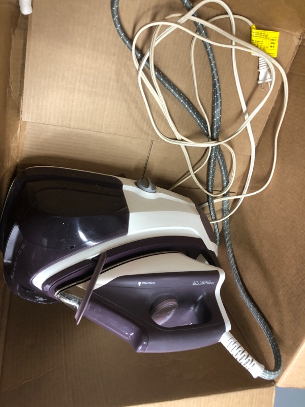 Photo 2 of Rowenta - 1830005299 DG8520 Perfect Steam 1800-Watt Eco Energy Steam Iron Station Stainless Steel Soleplate, 400-Hole, Purple
