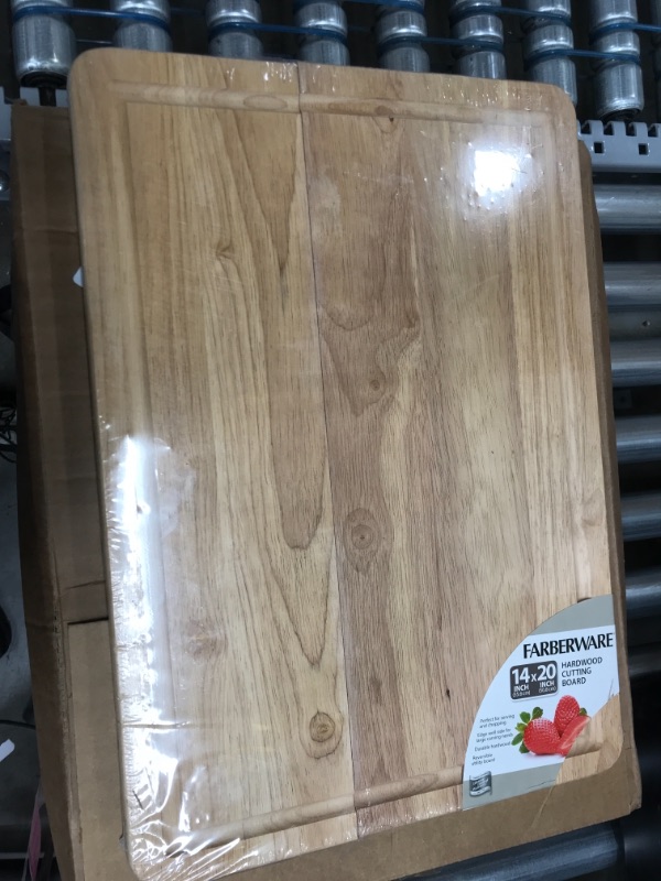 Photo 1 of Farberware Rubberwood Cutting Board with Trench, 14x20
