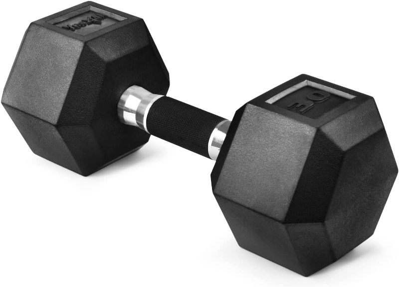 Photo 1 of  Dumbbell Hex Rubber Grip/ Heavy weight Urethane Dumbbell for Multifunctional Full Body Workout and Strength Training (Single)
