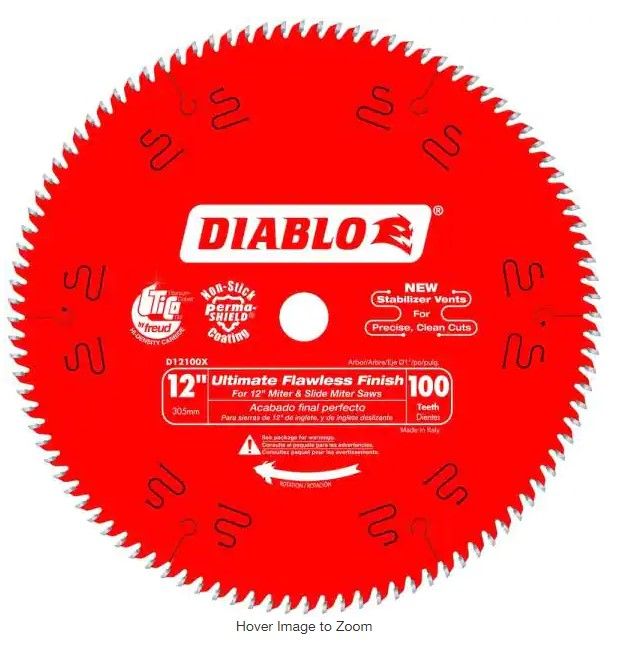 Photo 1 of 12 in. x 100-Tooth Ultimate Polished Finish Circular Saw Blade
