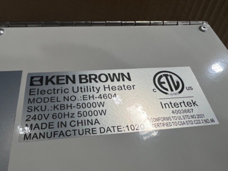 Photo 5 of ken brown 5000W Fan-Forced Ceiling Mount Heater with Dual Knob Controls, Deluxe Utility Wall, White
stock is just a reference photo