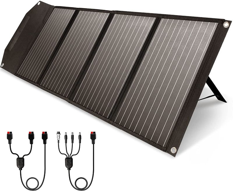 Photo 1 of ROCKPALS RP082 100w Foldable Solar Panel with Kickstand, Parallel Cable, QC 3.0 and USB-C, Upgraded Portable Solar Panels for Jackery/ Anker /Rockpals Power Station
