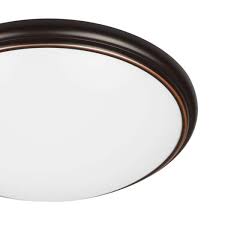 Photo 1 of 14 in. Brushed Nickel and Oil-Rubbed Bronze Selectable Integrated LED Flush Mount with Interchangeable Trim
