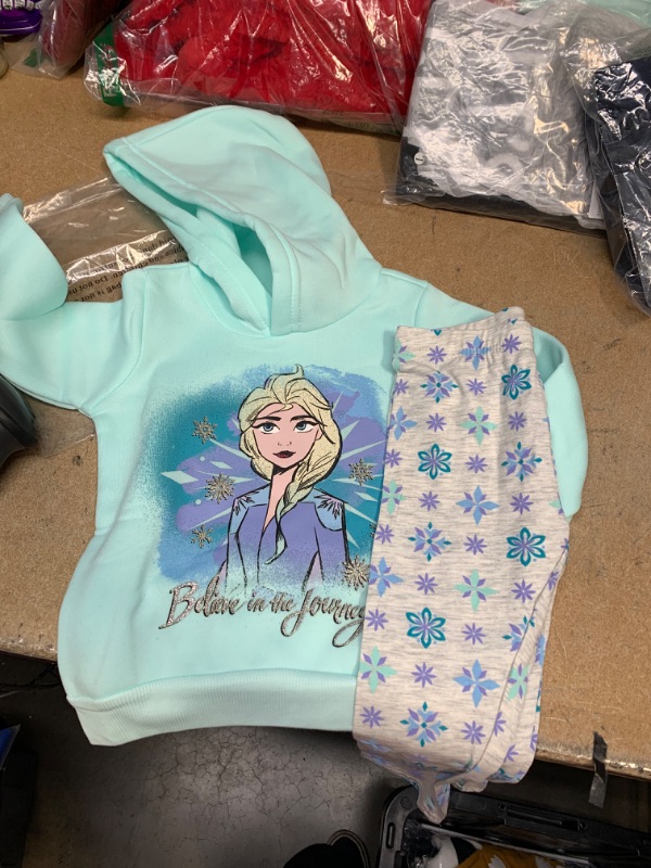 Photo 2 of 
Disney Frozen Girl's 2-Pack Believe In The Journey Elsa Pullover Hoodie and Snowflake Legging Pant for Kids size 2T