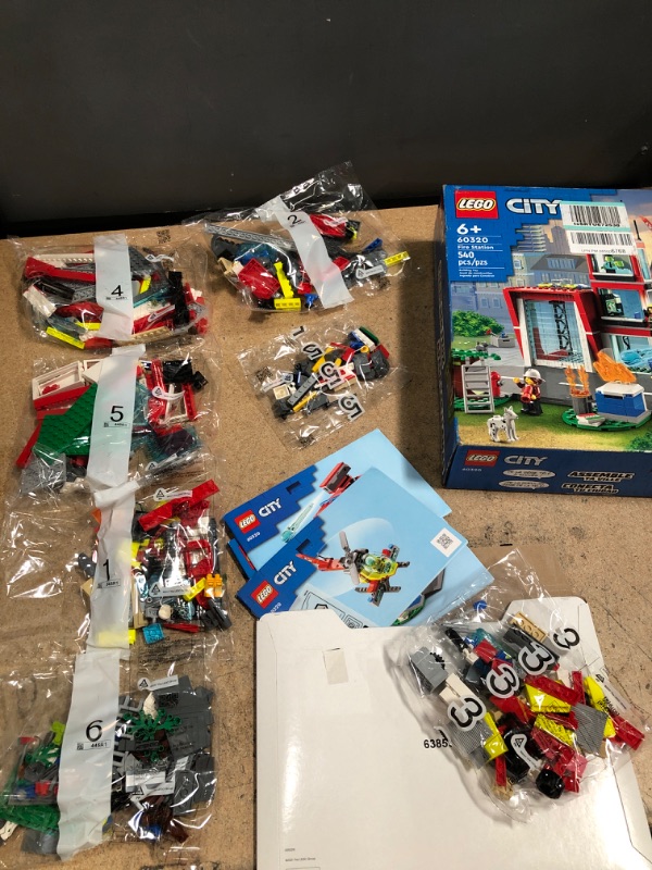 Photo 1 of **MISSING PIECES** LEGO City Fire Station 60320 Building Kit for Kids Aged 6+; Includes 2 City Adventures TV Series Characters 
