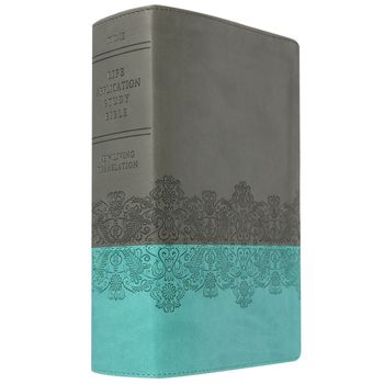 Photo 1 of NLT Life Application Study Bible, Personal Size, Duo-Tone, Juniper and Gray Lace