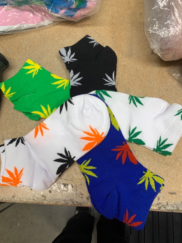 Photo 2 of 5 Pairs Unisex Marijuana Weed Leaf Boat Warm Cotton Socks US 5-9.5 
