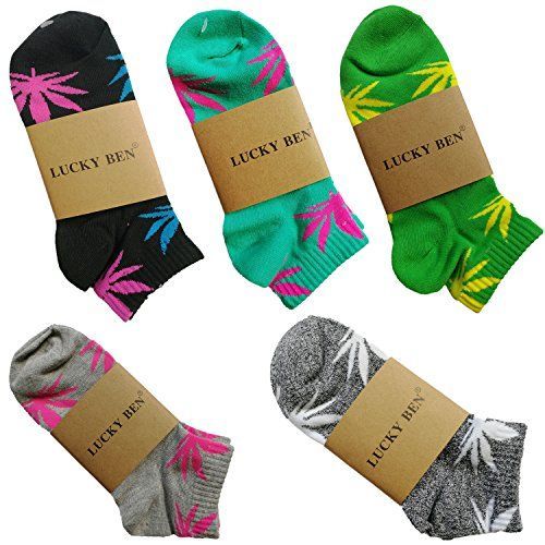 Photo 1 of 5 Pairs Unisex Marijuana Weed Leaf Boat Warm Cotton Socks US 5-9.5 
