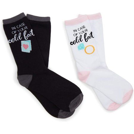 Photo 1 of 2-Pair Bride and Groom Crew Socks, Wedding Gift Size Men's US 6-11, Women's US 7-12