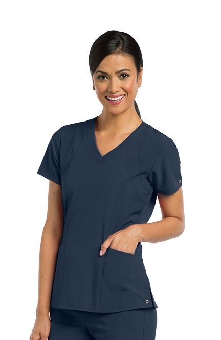 Photo 1 of Barco One Women's 4-Pocket Sporty V-Neck Scrub Top - 5106, Size Large
