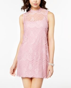 Photo 1 of As U Wish Juniors' Mock-Neck Lace Shift Dress
Size: S