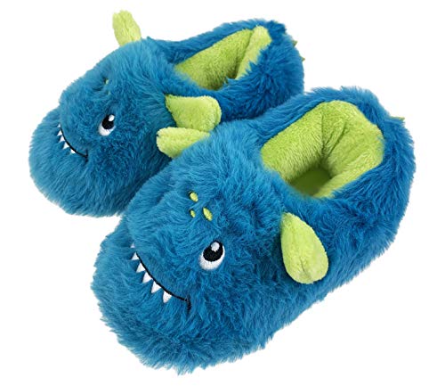 Photo 1 of FREE 2 DREAM Slippers for Toddler and Kids, Blue Monster 3D Ears, Indoor Outdoor Bottom, Soft Plush,Toddler Size 9/10
