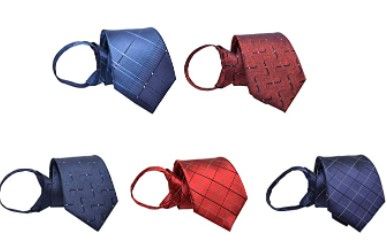 Photo 1 of BESMODZ Men's Lot 6 PCS Classic Zipper Ties Pretied Solid Color Silk Necktie Set