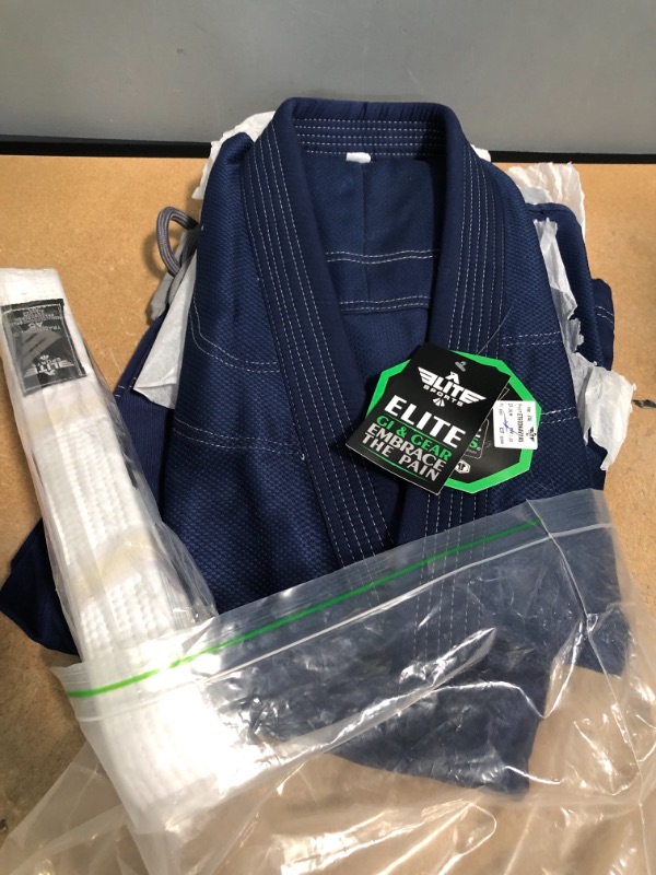 Photo 1 of Kids BJJ GI, Elite Sports Youth IBJJF Children’s Brazilian Jiujitsu Gi kimono W/Preshrunk Fabric & Free Belt size a5
