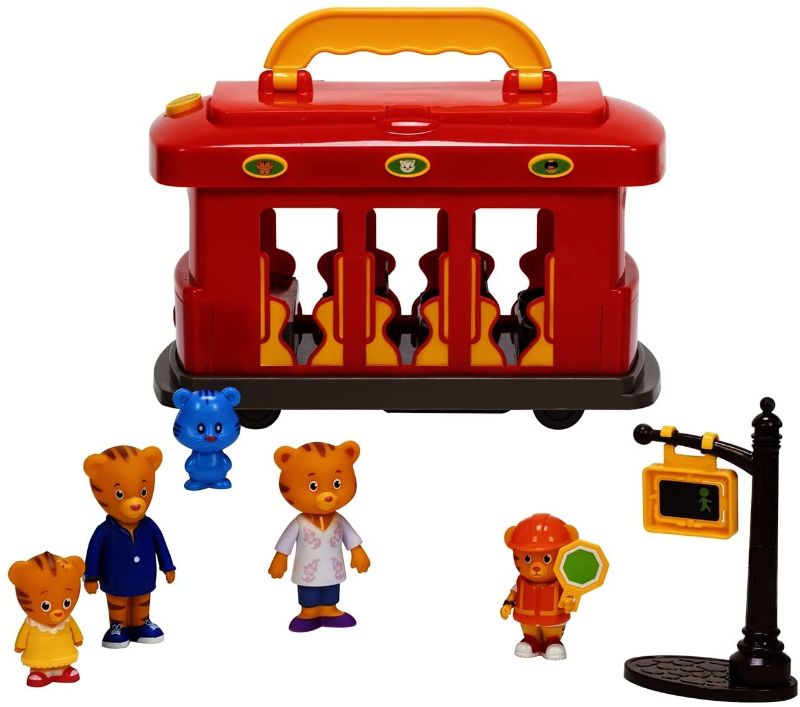 Photo 1 of Daniel Tiger's Neighborhood Deluxe Electronic Trolley Includes 5 Family Figures with Lights, Sounds, Music & Crosswalk Accessories! [Amazon Exclusive]
