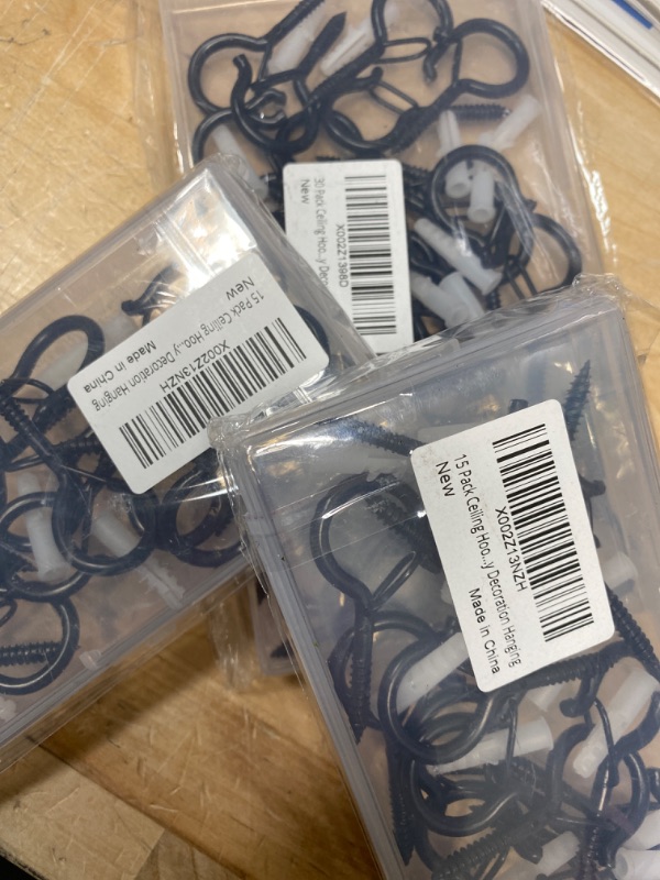 Photo 1 of 60 Pack Ceiling Hooks for Hanging Outdoor String Lights, Screw Hook for Hanging Plants, Q-Hanger Hooks with Safety Buckle Design for Holiday Party Decoration Hanging
