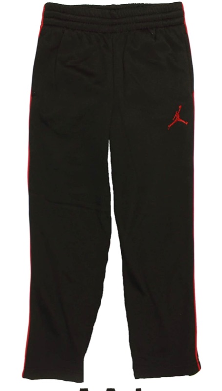 Photo 1 of Jordan Little Boys' Air Jumpman Therma-Fit Sweatpants (5, Black/Red Pin Stripe)