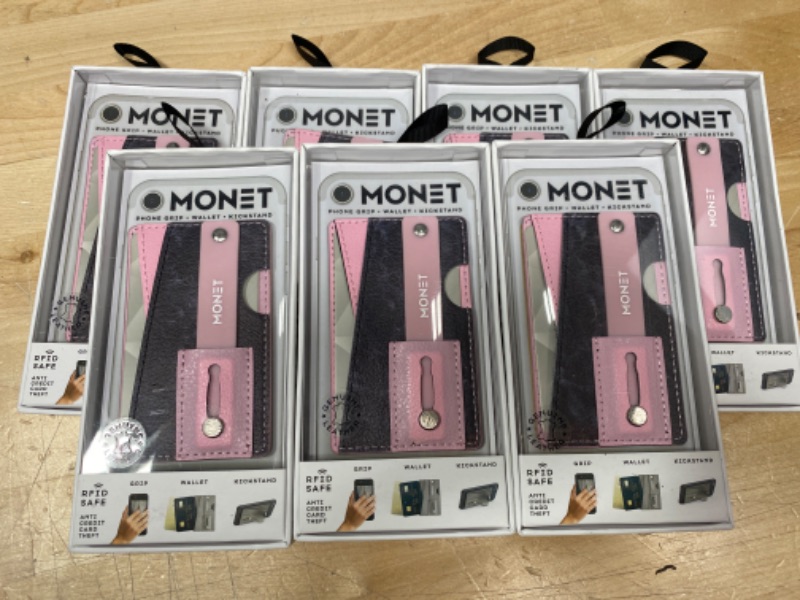 Photo 2 of monet Phone Grip. Wallet. Kickstand (Pink/Black)
(7 pack) 