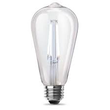 Photo 1 of 60-Watt Equivalent ST19 Straight Filament Dusk to Dawn Clear Glass E26 Vintage Edison LED Light Bulb, Daylight
set of 4