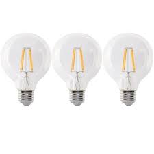 Photo 1 of 25-Watt Equivalent G25 E26 Dimmable Filament CEC 90 CRI Clear Glass LED Light Bulb, Soft White 2700K (3-Pack)
