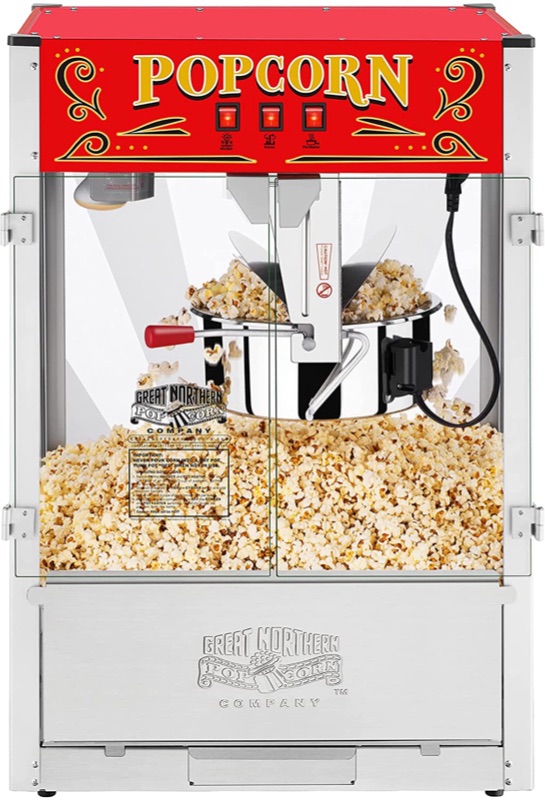 Photo 1 of Great Northern Popcorn 6222 GNP 16 Oz. Top 4-in-1 MultiGrill Plus, 16 Ounce, Silver/red