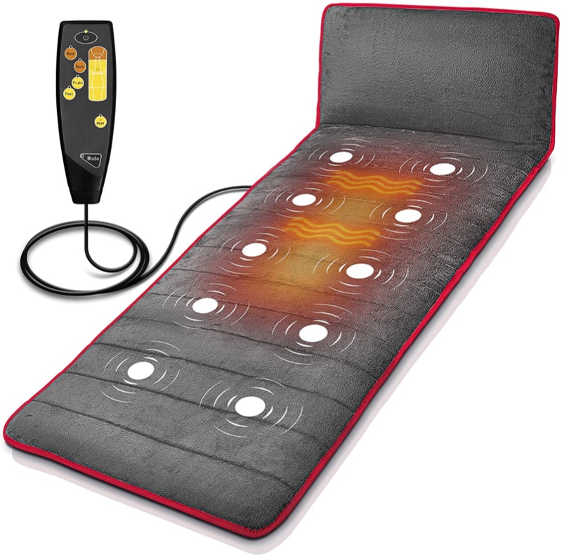 Photo 1 of Full Body Vibrating Massage Mat - Massaging Heating Pad, Massage Mattress Cushion w/ 10 Vibrating Motors, Warming Back Massager Mat, Relieves Stress & Muscle Pain - SereneLife SLMPDMSG45