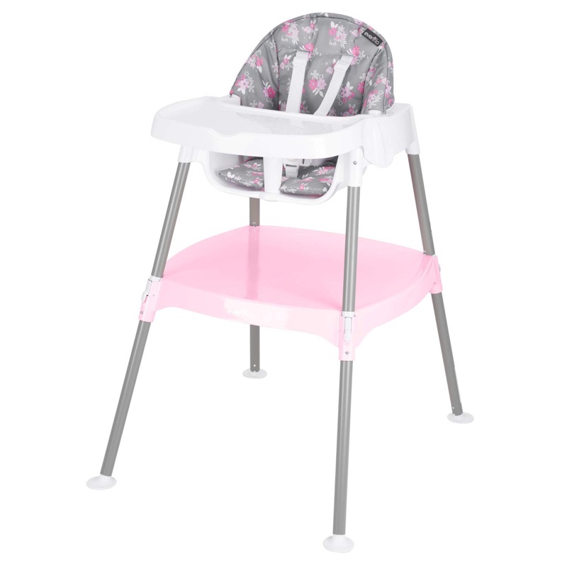 Photo 1 of Evenflo 4-in-1 Eat & Grow Convertible High Chair, Poppy, Pack of 1