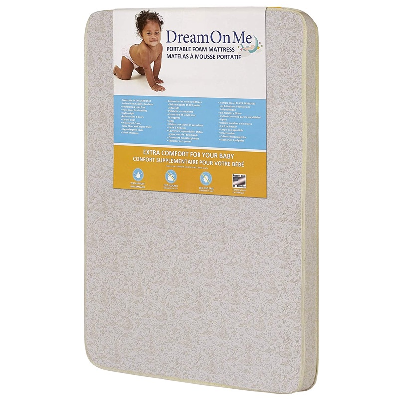 Photo 1 of Dream On Me, 3 Inch Foam Pack and Play Mattress, White