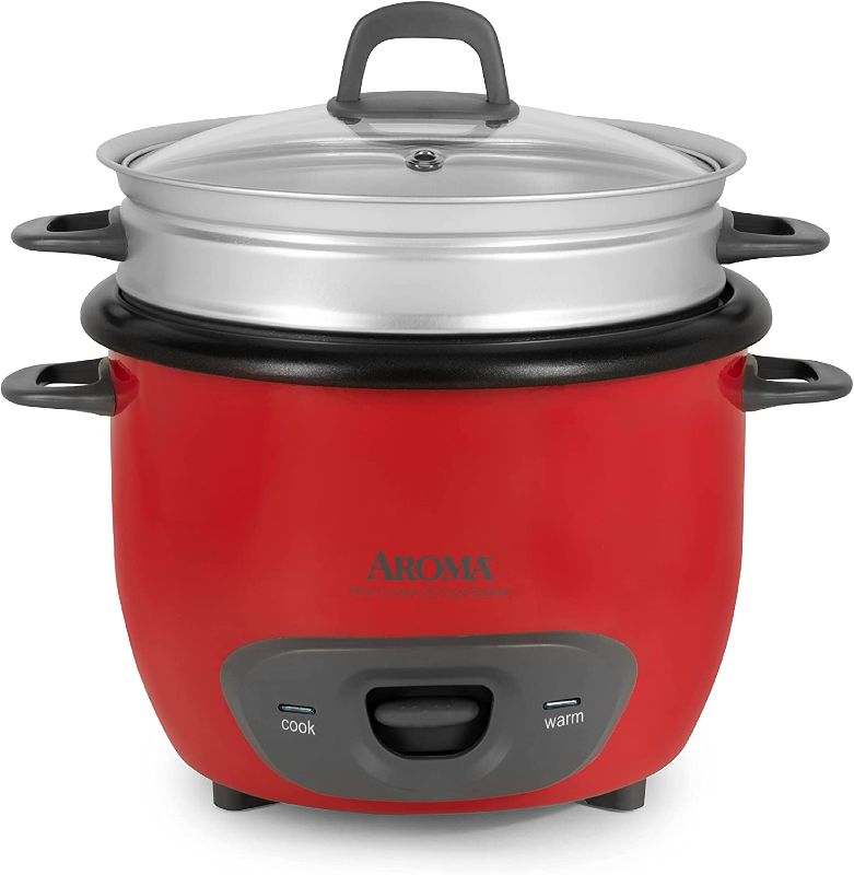 Photo 1 of Aroma Housewares 14-Cup (Cooked) (7-Cup UNCOOKED) Pot Style Rice Cooker and Food Steamer (ARC-747-1NGR) , Red
