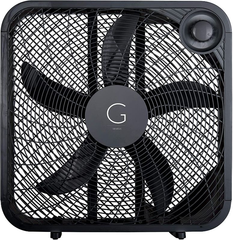 Photo 1 of Genesis 20" Box Fan, 3 Settings, Max Cooling Technology, Carry Handle, Black
